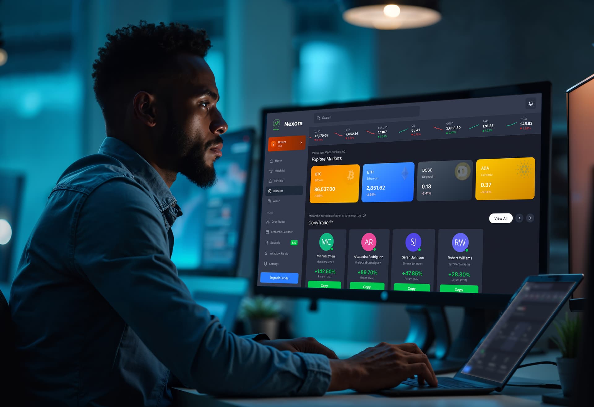 Nexora Trading App - Portfolio Stats